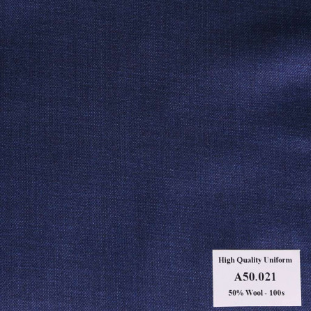 A50.021 Kevinlli V1 - Vải Suit 50% Wool - Xanh Dương Trơn